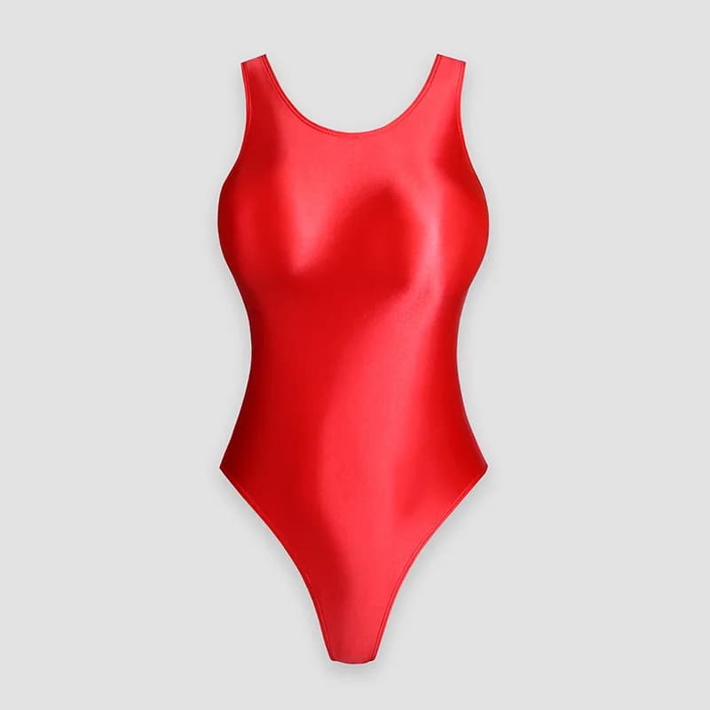 Combinaison brillante pour femmes grandes tailles, maillot de bain une pièce, sexy, moulante, paille