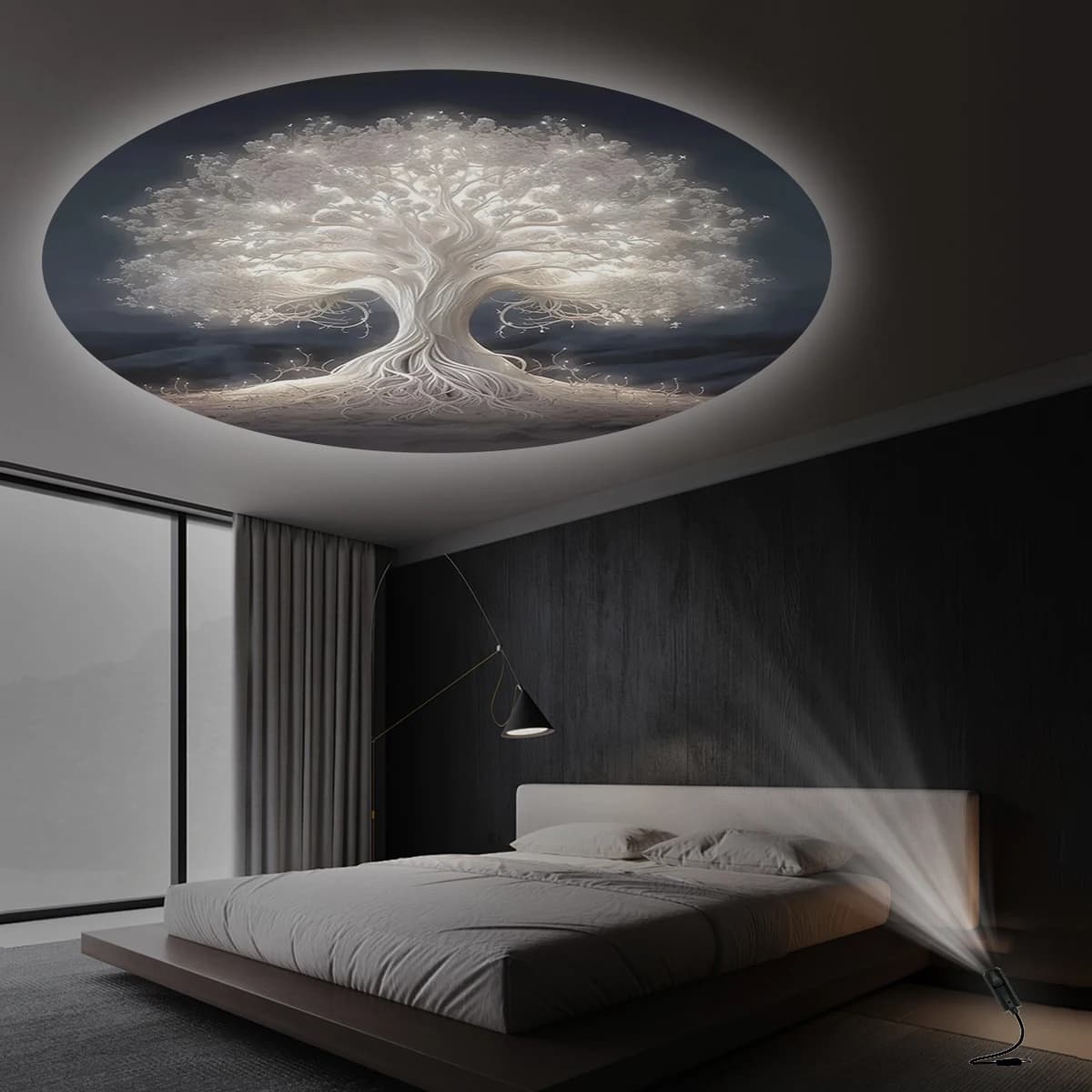 Projecteur d'arbre de vie, veilleuse USB, lumière ambiante, adapté à la décoration de plafond et de