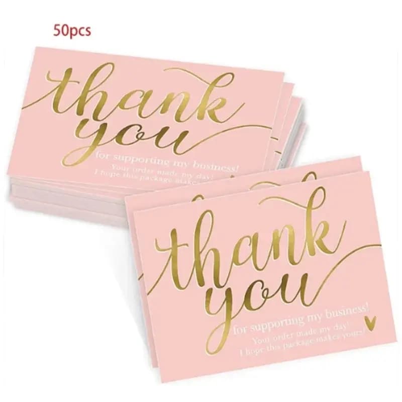 Carte de remerciement rose pour soutenir la décoration du paquet professionnel, carte de visite «mag