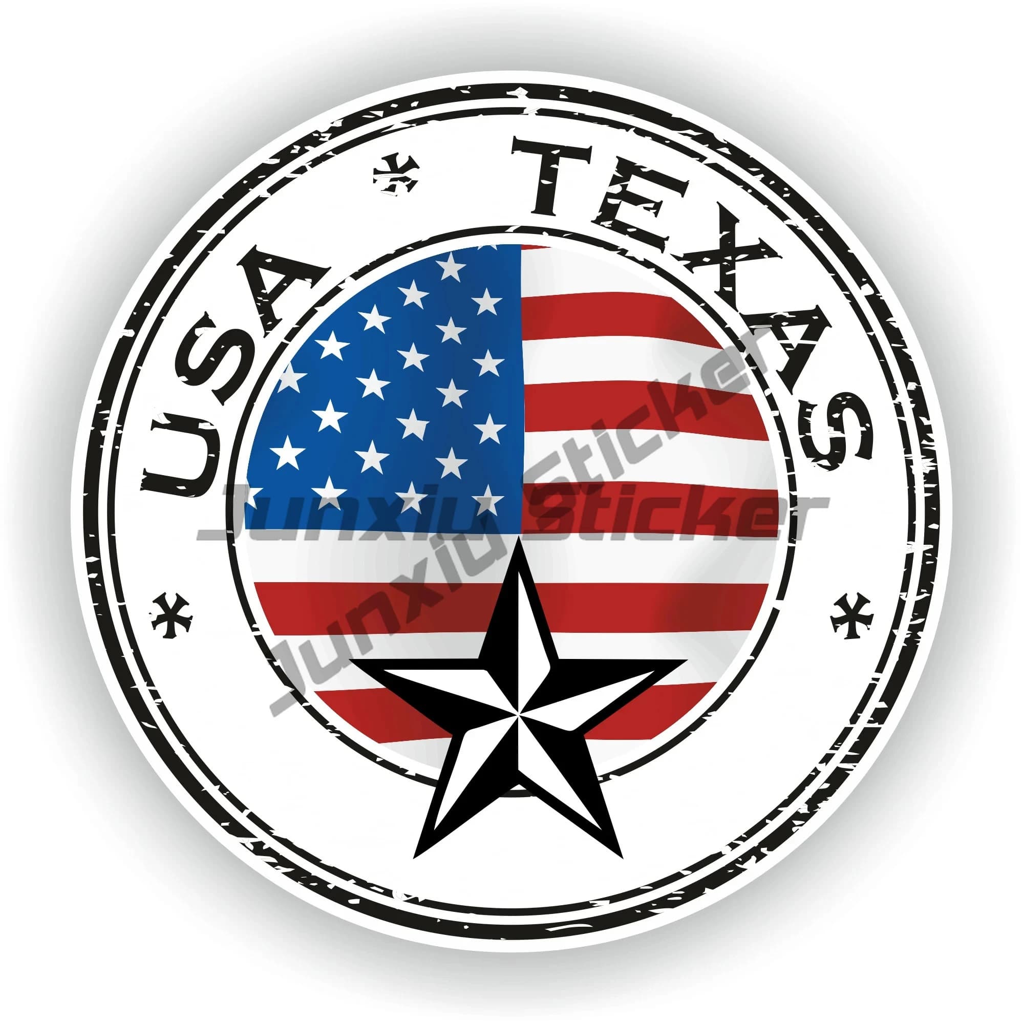 Autocollant de drapeau rond des états-unis, Texas, étoile du Texas, carte de la vie, Silhouette, aut