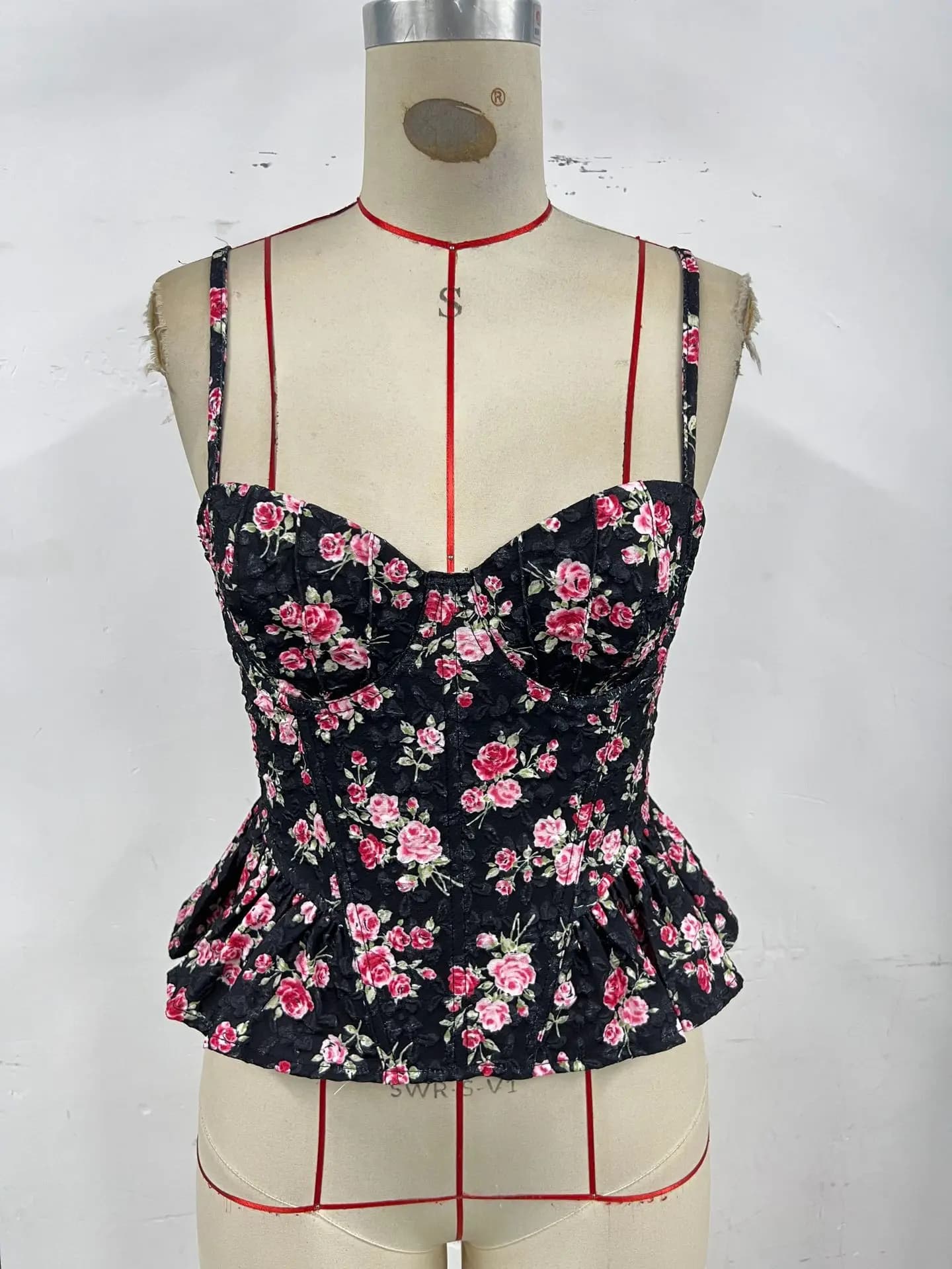 Corset pour femmes, haut court à fleurs, Camisole à lacets, Slim, sans manches, modelant, Lingerie S