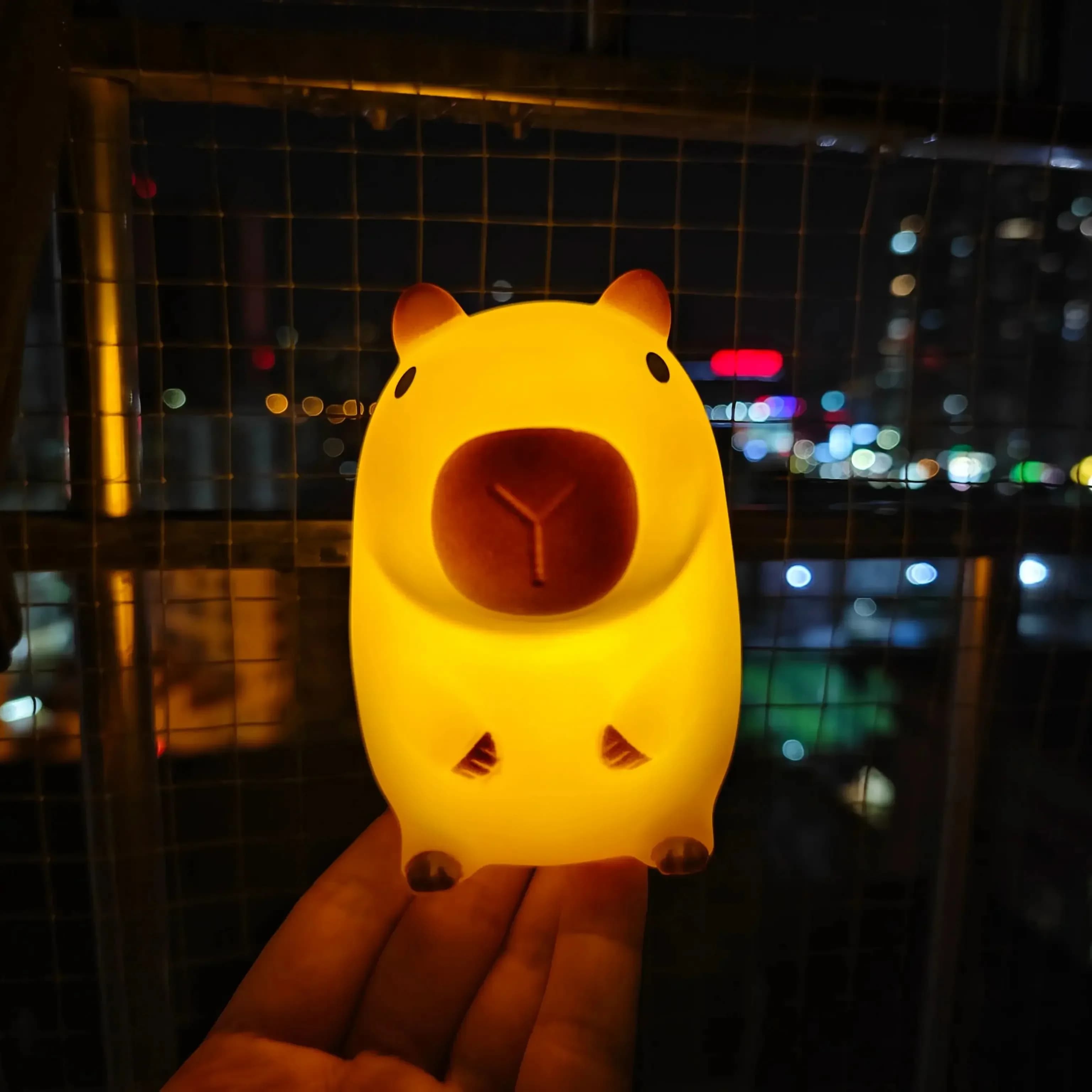 Mignon animal Capybara veilleuse mignon dessin animé Silicone créatif chevet sommeil nuit lampe pour