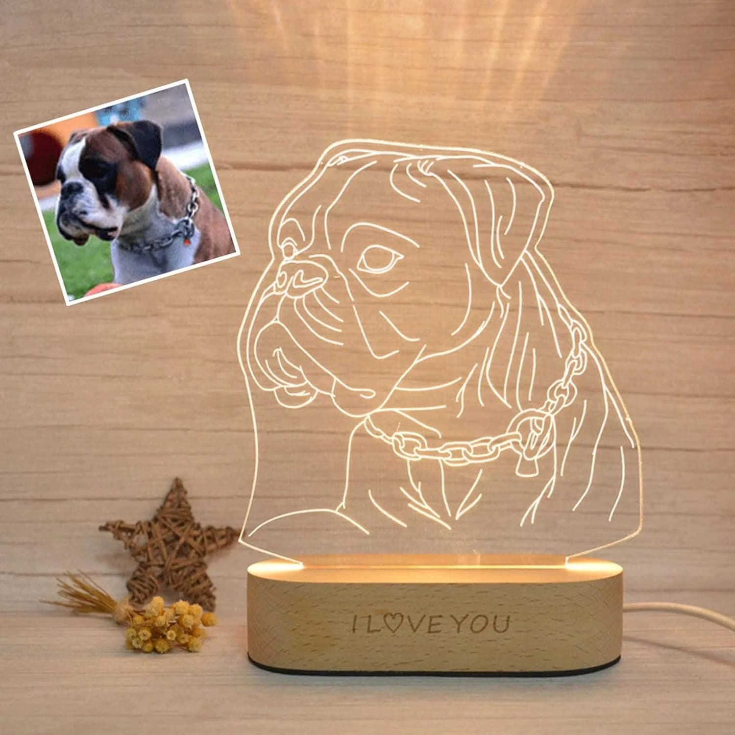 Lampe photo personnalisée, cadeau pour lampe de nuit 3D, image personnalisée, texte, cadeau de maria