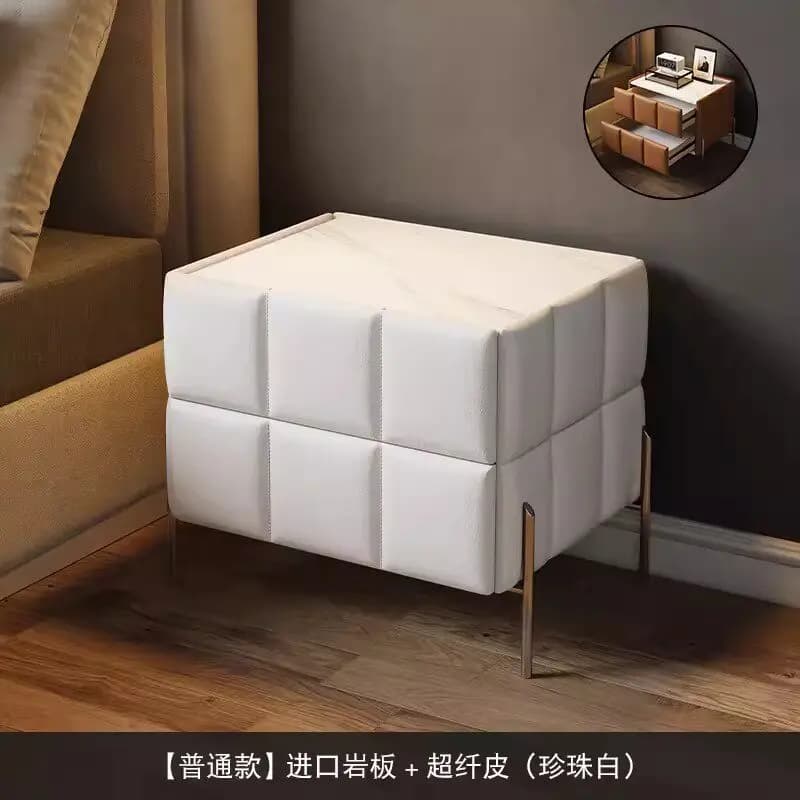 Table de chevet italienne de luxe moderne vintage avec rangement, style européen tendance, mobilier 