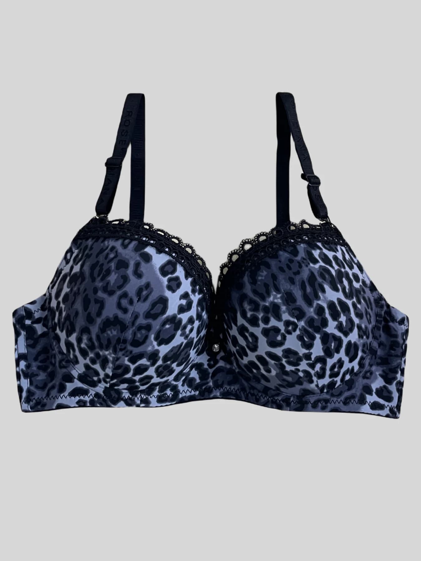 Diana-Soutien-gorge push up à imprimé léopard rose pour femme, avec anneau en acier, bonnet B, sous-