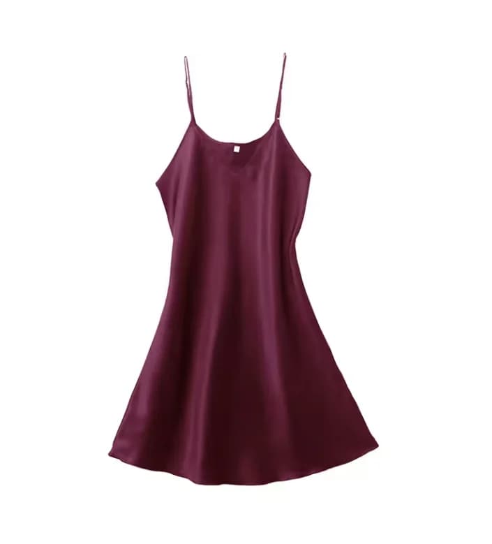 Chemise de nuit unie pour femme, simple et confortable, douce comme de la soie, agréable pour la pea
