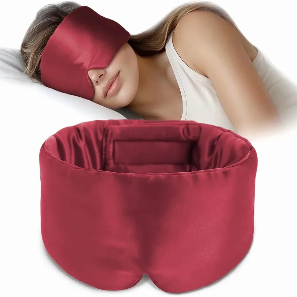Masque de sommeil en soie doux et sans pression, 100% soie de mûrier pour les yeux et la peau, anti-