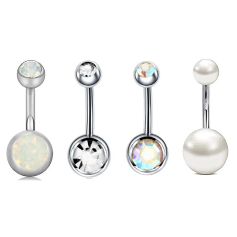 4PC griffe nombril Piercing ensemble acier chirurgical cristal ventre Piercing en vrac femmes abeill