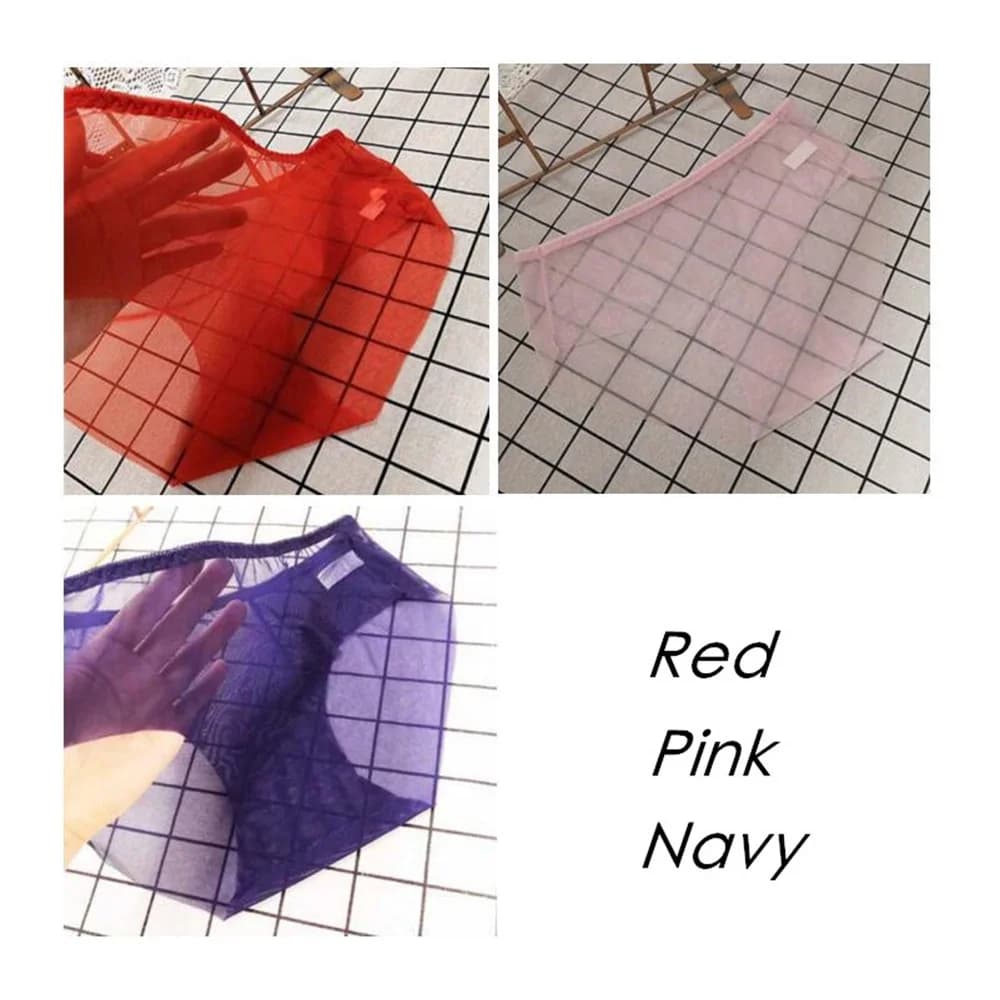 Culottes en maille souple pour femmes, 3 pièces, Lingerie érotique Sexy, slips transparents, sous-vê