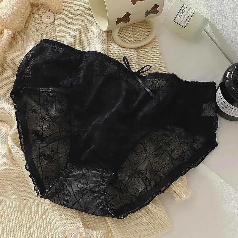 Grande taille M à 4XL filles dentelle culottes lait sentiment slips bonbons couleurs maille caleçon 