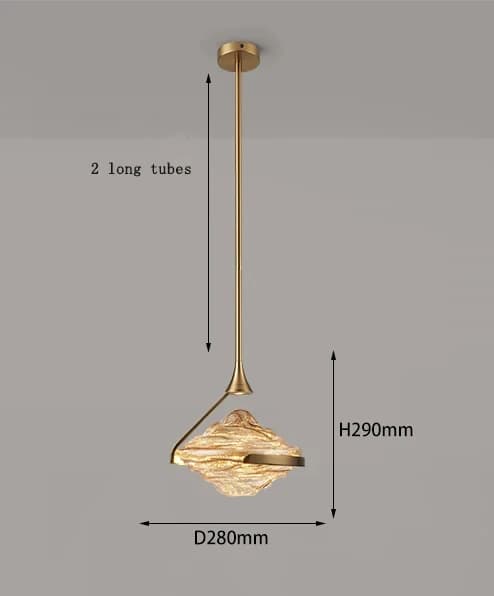 Lampe suspendue en verre ambre minimaliste pour chambre à coucher, design moderne et simple, artisti