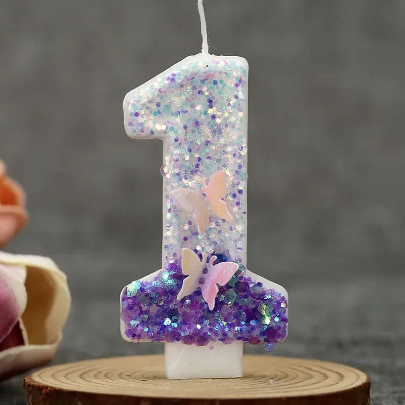 Bougies à chiffres papillon rose 0-9 – Décoration de gâteau d'anniversaire créative avec décor papil