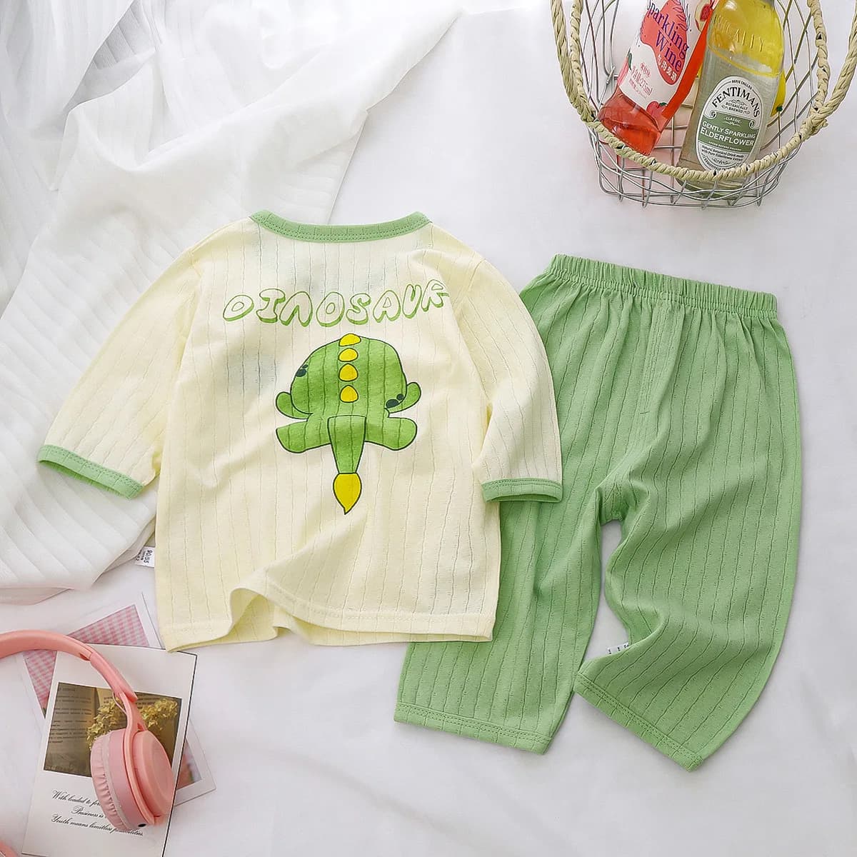 Ensembles de pyjamas en coton à manches longues pour bébés filles, vêtements de nuit pour tout-petit