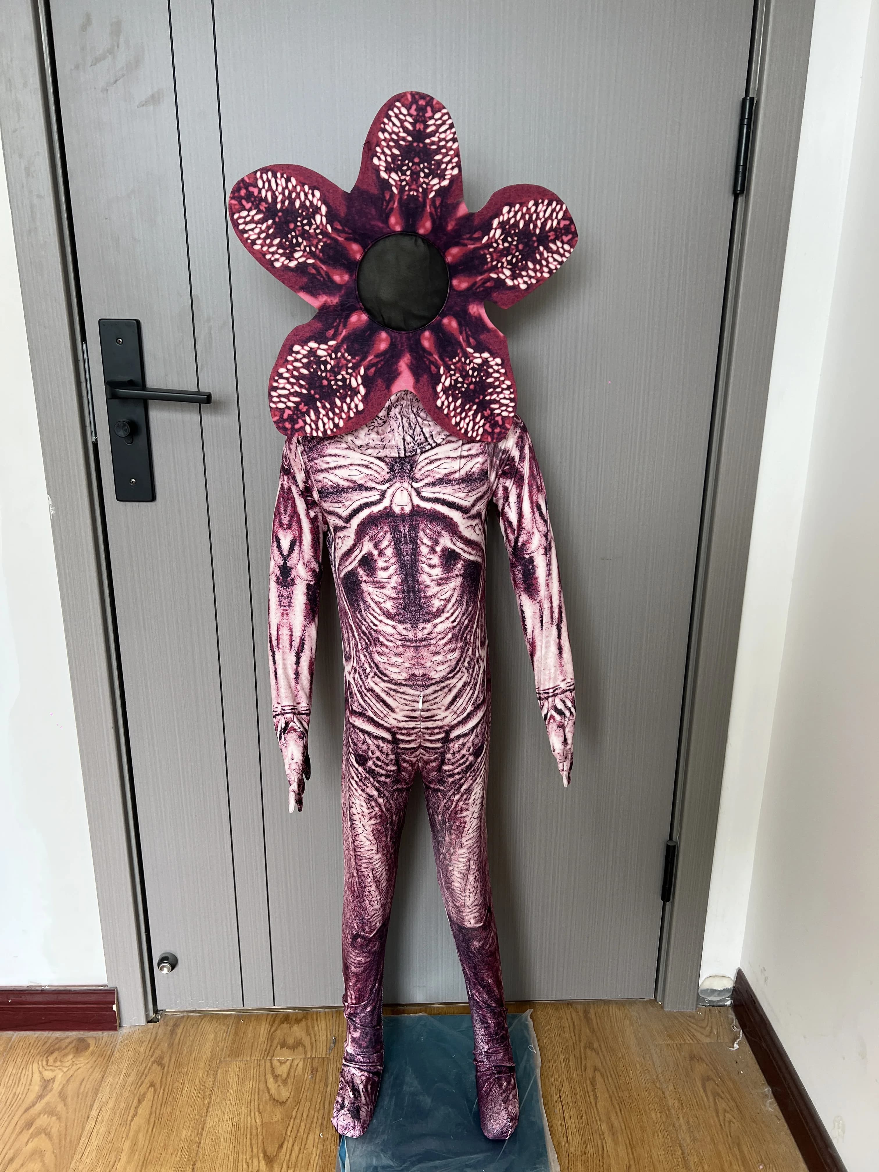 120-180 Demogorgon Cannibal Flower Combinaison intégrale avec masque et coiffe, Costume de cosplay e