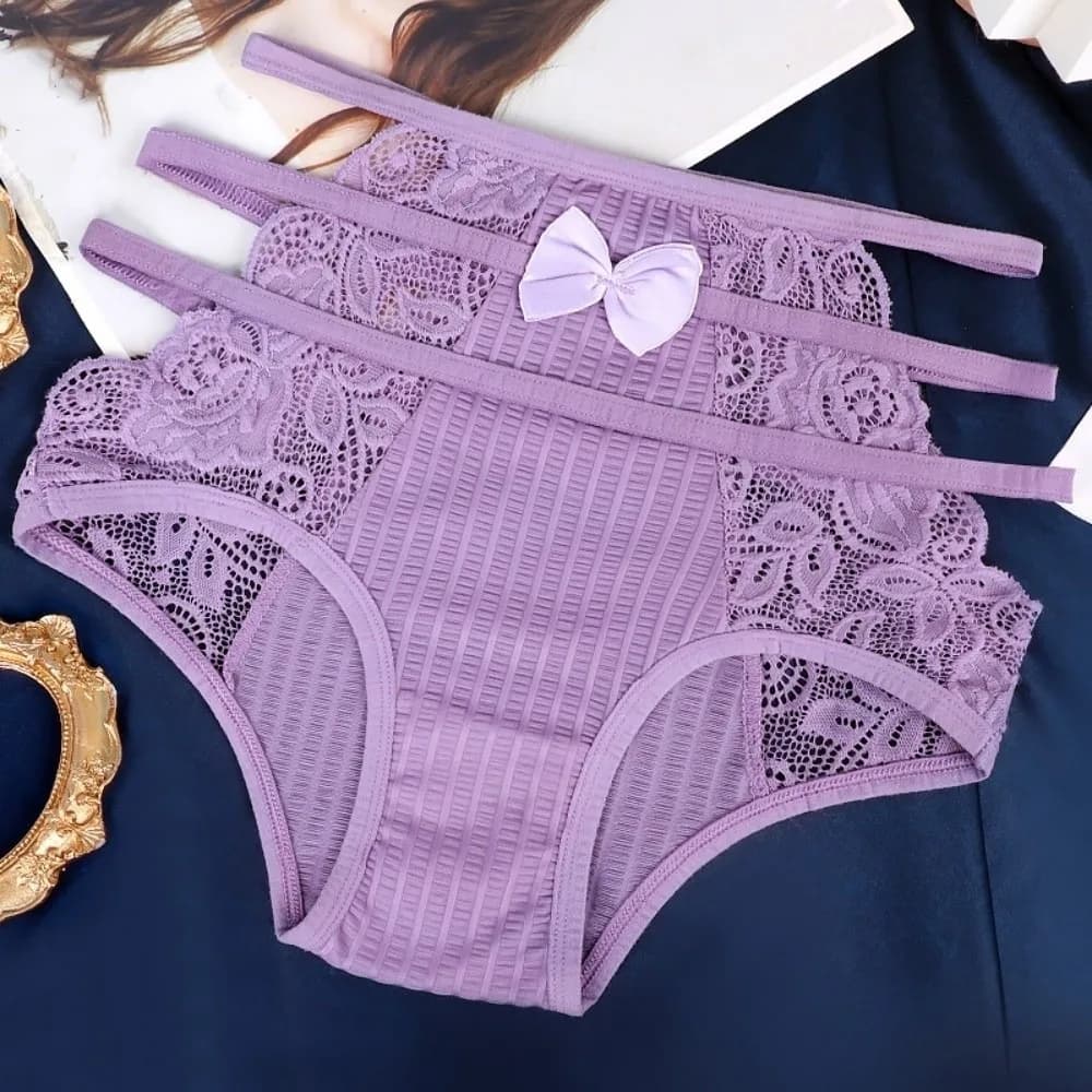 Culottes ajourées pour femmes, taille haute, grande taille, en dentelle florale, lingerie en maille,
