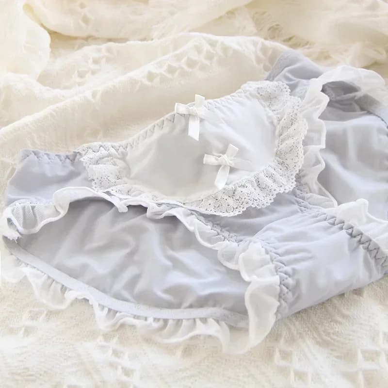Uniforme Lolita pour femme de chambre, culotte en soie glacée, dentelle foncée, taille moyenne, robe