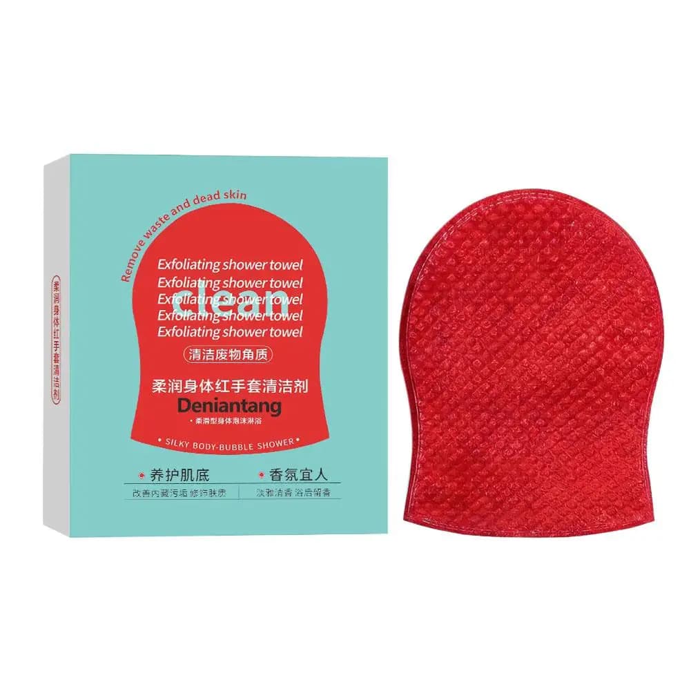 Serviette de douche exfoliante, gant exfoliant double face 2-en-1 pour le corps et le visage, doux e