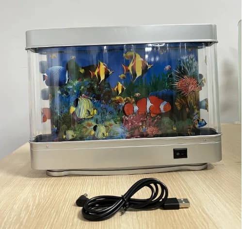 Lumière décorative d'aquarium de bureau, lumière décorative d'aquarium dynamique USB, ornements à th