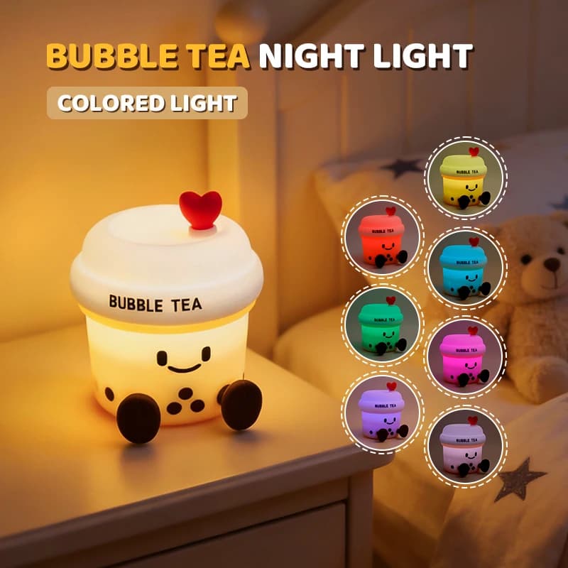 Lampe de nuit en forme de tasse de thé au lait, lampe de table à commande tactile, lampe de chevet à