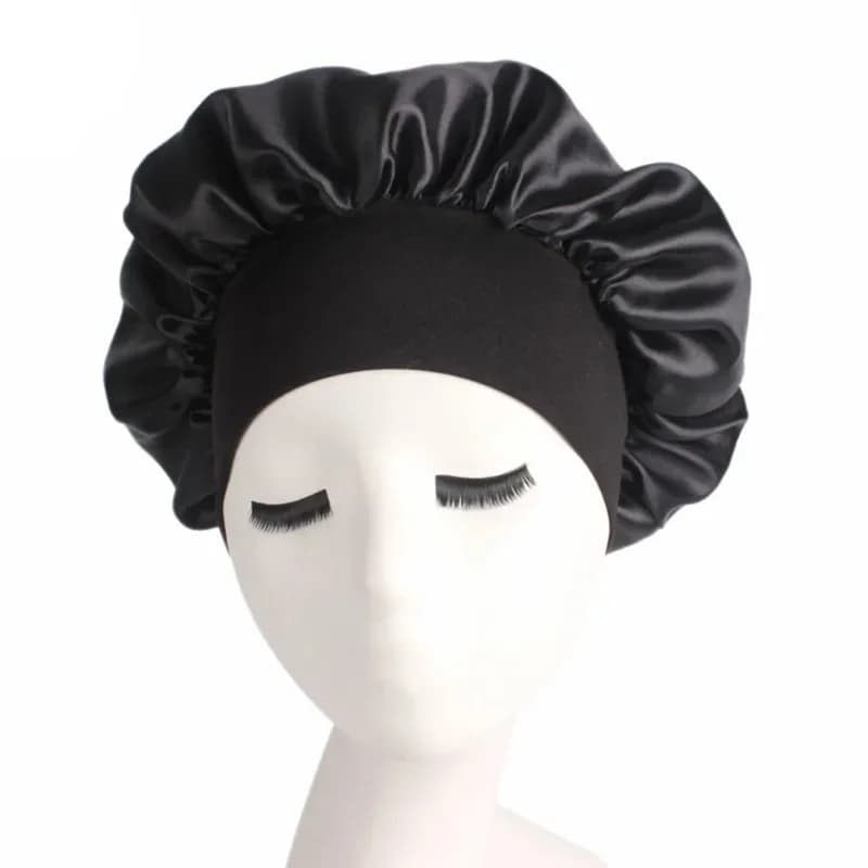 Bonnets de cheveux de nuit pour femmes, Bonnet soyeux en Satin, Double couche réglable, couvre-tête 