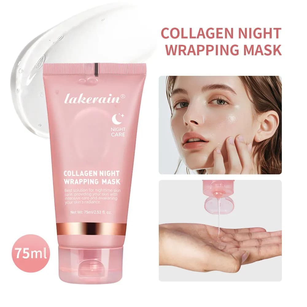 Yanerain-Masque d'enveloppement de nuit au collagène, soin d'hydratation élastique, relâchement et t