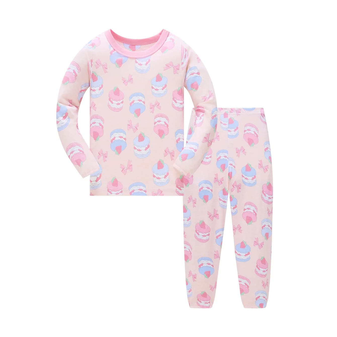 Pyjama en pur coton pour filles, style fin printemps-automne, pour bébés filles de 1 à 8 ans, ensemb