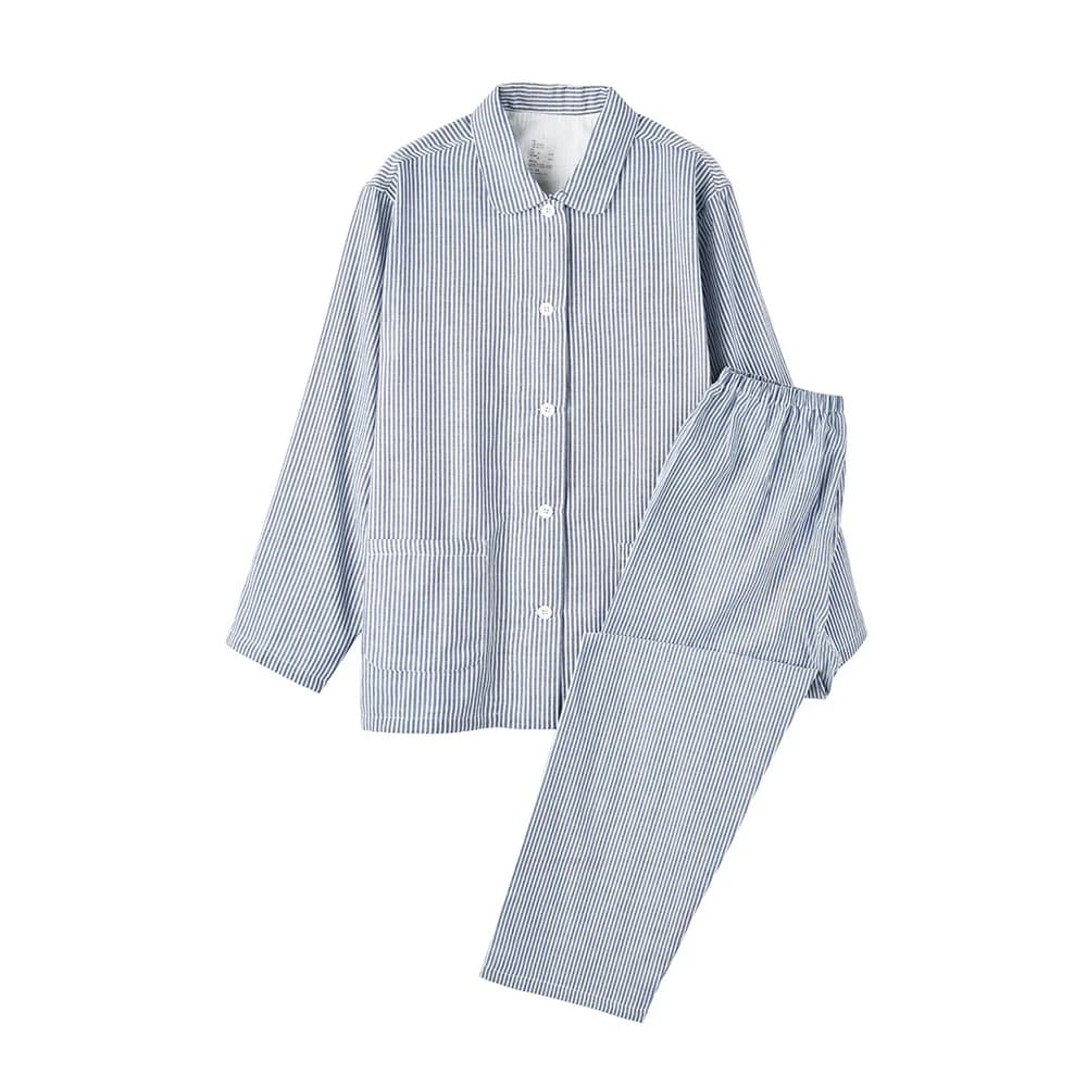 Décontracté 100% coton à manches longues Pijamas femmes revers chemise pantalon costume printemps au