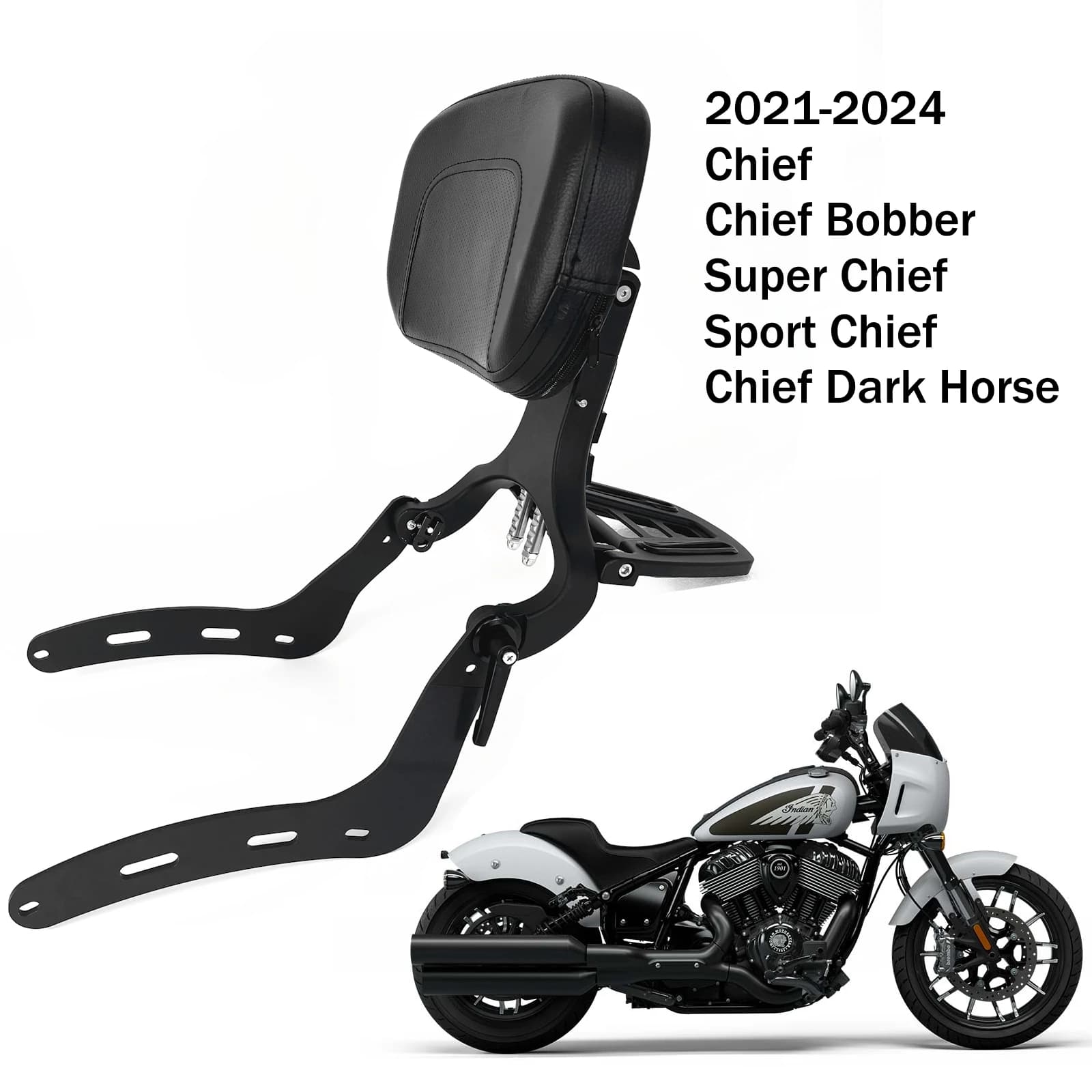 Sissy bar réglable multi-usages pour Indian Chief Bobber Dark Horse Super Chief Limited Sport Chief 