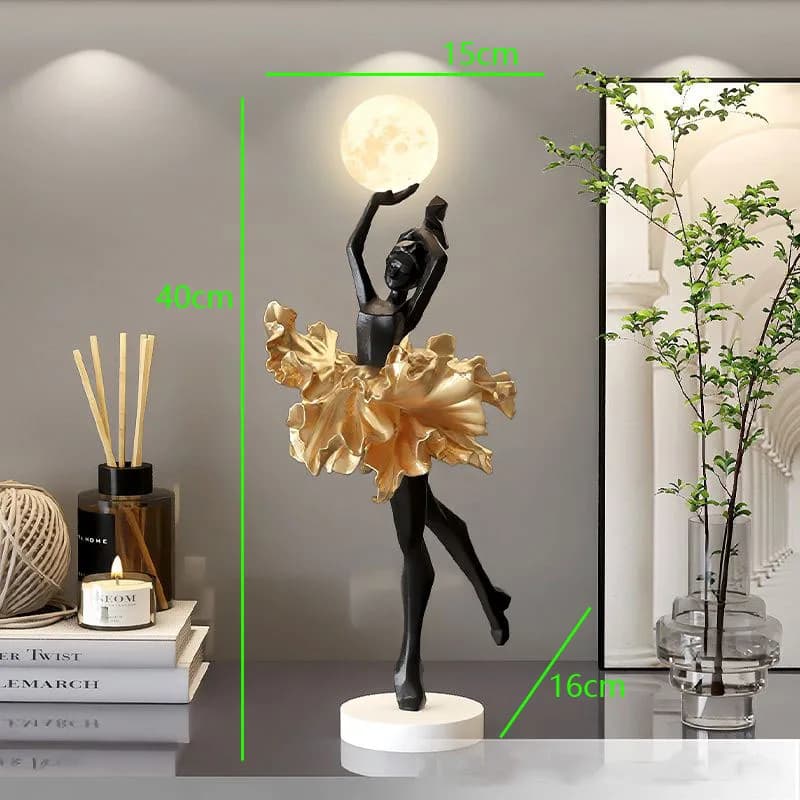 Statue créative de danseuse de ballet, veilleuse, ornements en résine, accessoires de sculpture pour