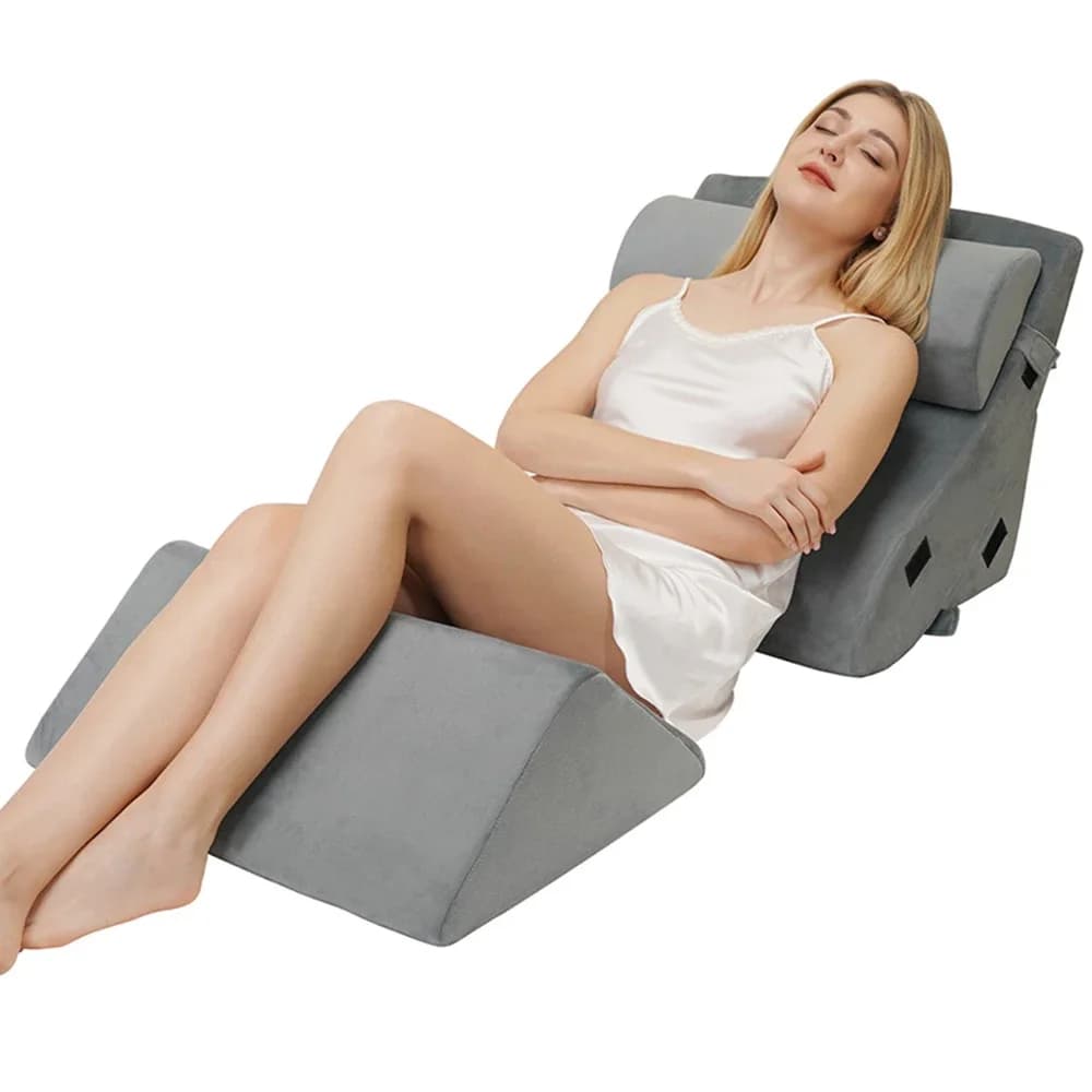 Ensemble de 4 coussins de lit en forme de cale, coussin de sommeil en forme de cale pour soulager le