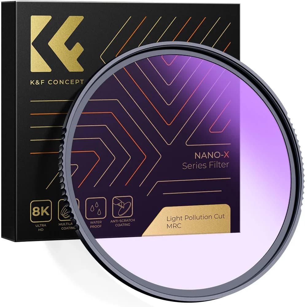 Filtre de réduction de la pollution lumineuse K&F CONCEPT 52mm-82mm, filtre clair-naturel pour la nu