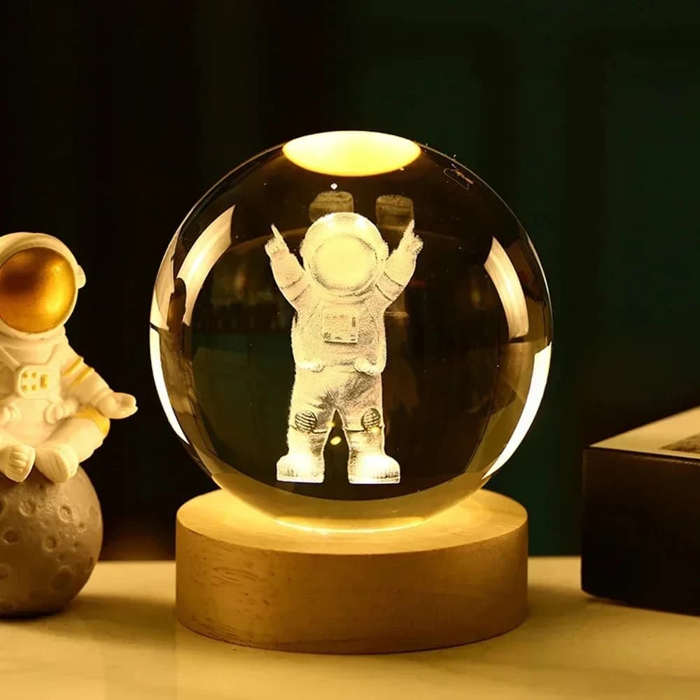 Boule de cristal veilleuse LED galaxie enfants lampe de nuit pour chambre lumière ambiante cadeau cr