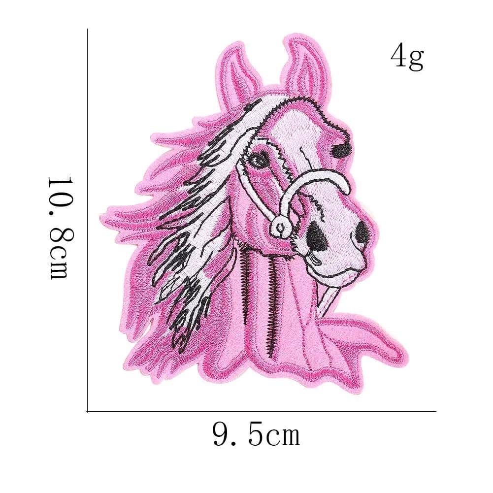 Insigne brodé de cheval Bronco, patchs appliques de poney Mustang, cheval rose, fer sur des patchs b