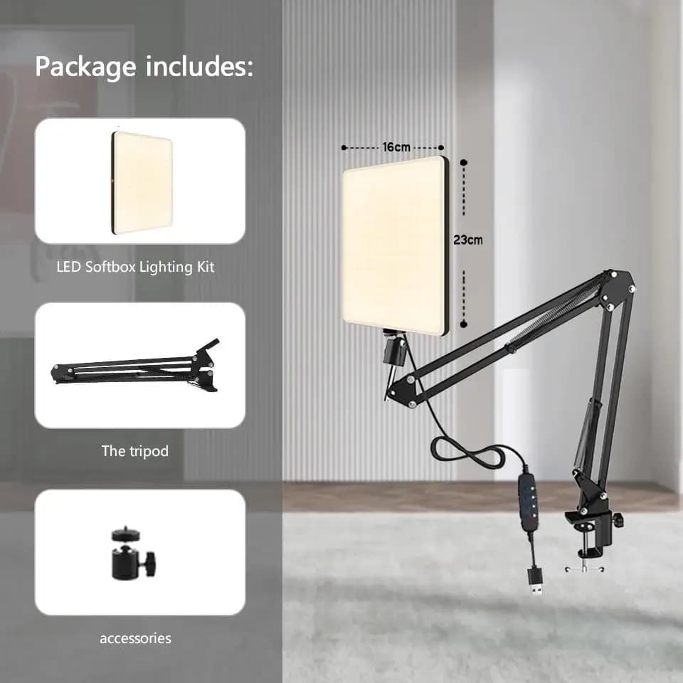Lumière LED pour photographie, éclairage pour Selfie, éclairage de conférence, lampe de Studio Photo