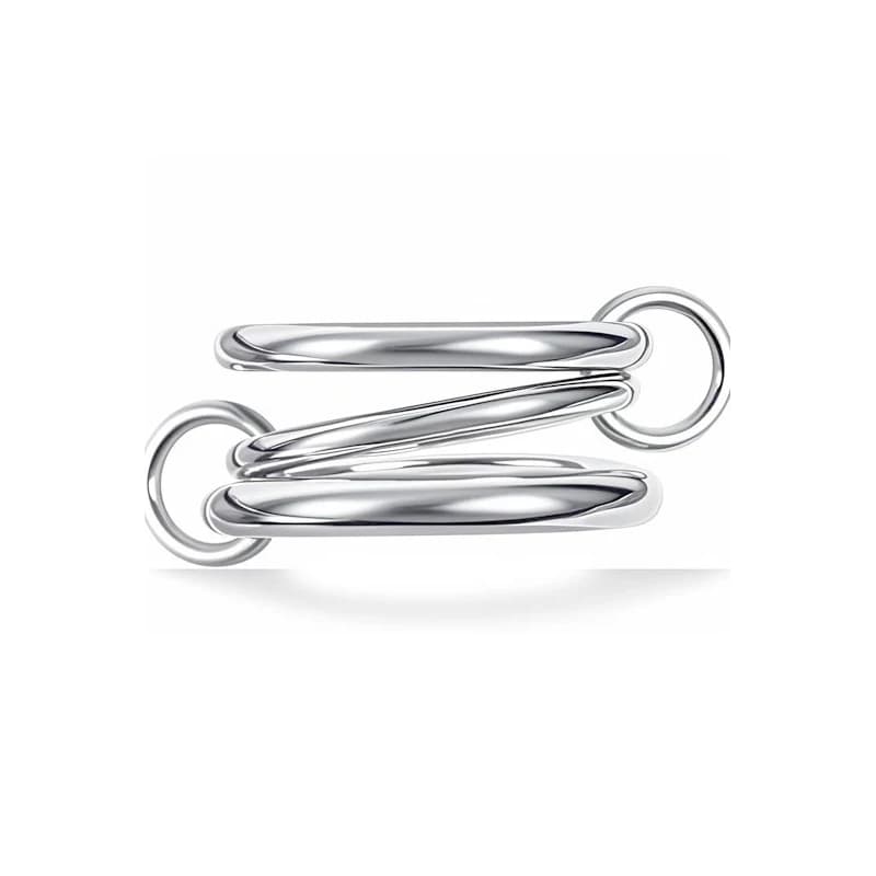 LATS – bague bicolore à trois anneaux en cuivre plaqué or 14K pour femmes, bijoux empilables de Styl