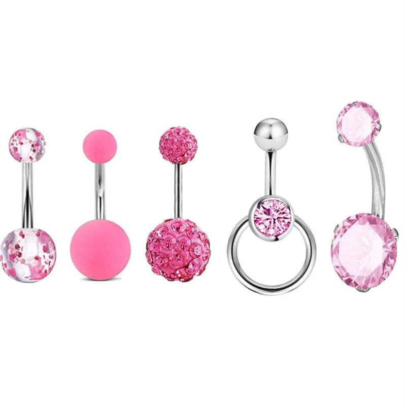 Anneaux de nombril en acier inoxydable pour femmes, piercing au nombril, bijoux de corps, mode, ense