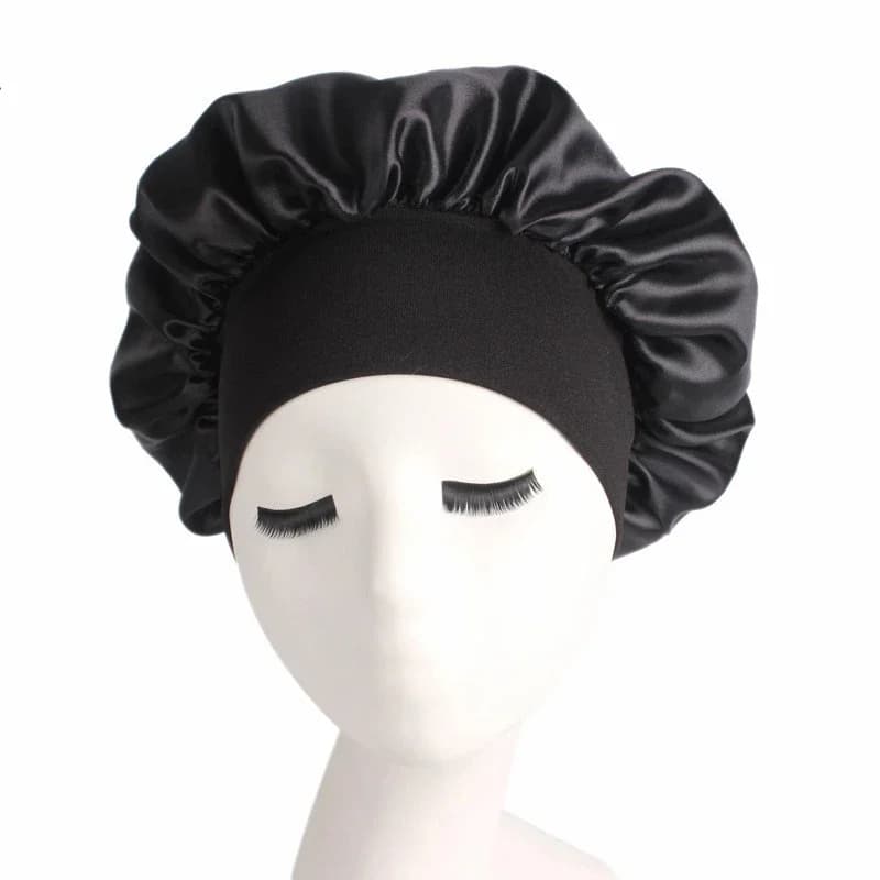 Bonnet de cheveux en Satin doux pour femmes, Bonnet de nuit soyeux, Double couche réglable, couvre-t