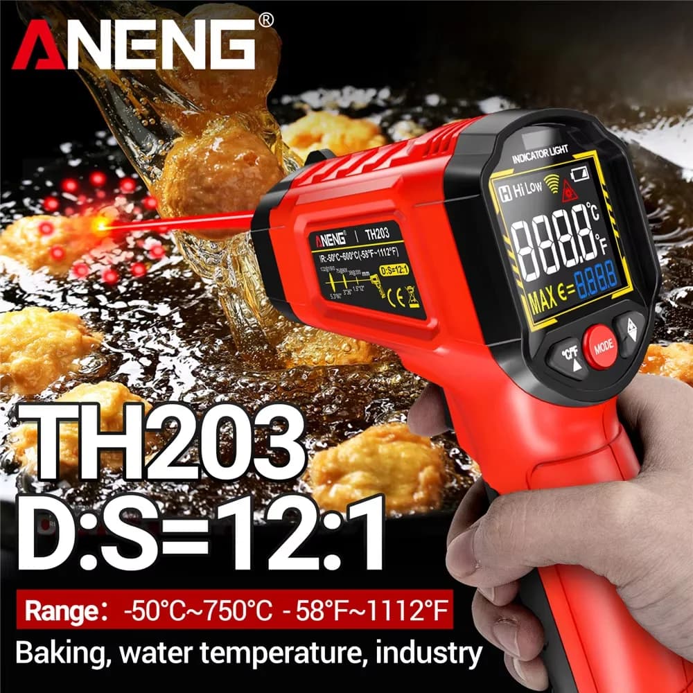 Thermomètre infrarouge -50~600 ℃   Compteur de température numérique, testeur de pyromètre sans cont