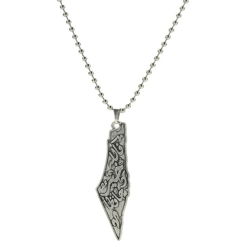 Collier avec pendentif en acier inoxydable, série drapeau palestinien, pour femmes et hommes, access