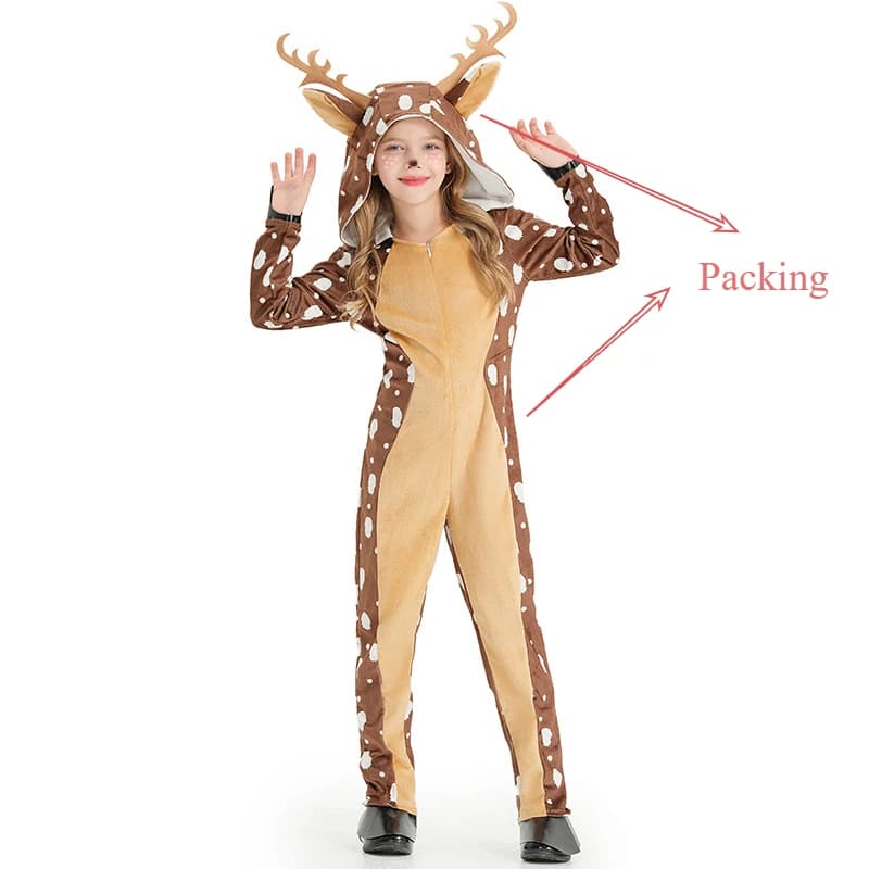 Cutie renne Cosplay combinaisons avec chapeau pour enfants enfants carnaval fête habiller pourim noë