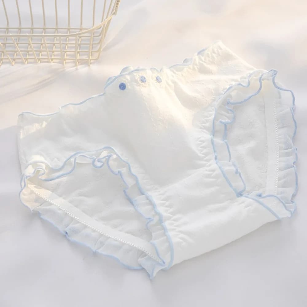 Culottes en coton à volants style français avec nœud floral, confortables, taille mi-haute, motif fl