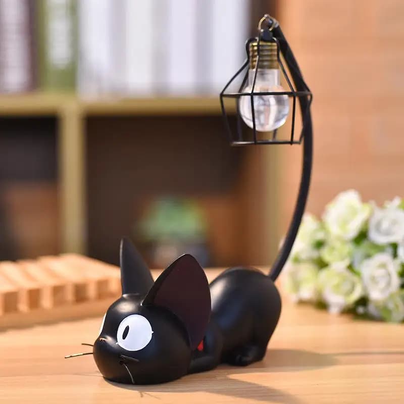 Miniature chat LED lampe de nuit créative résine chat Animal lampe de nuit Kitty lampe de Table enfa