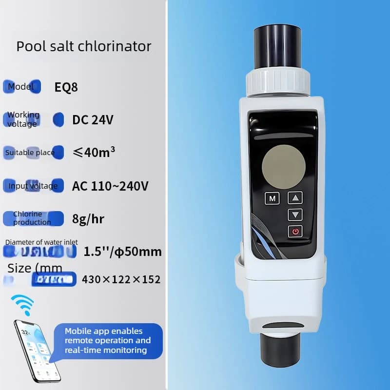 Générateur de chlore salé série EQ, Machine de piscine de chlore salé 32g, chlorinateur d'eau salée 