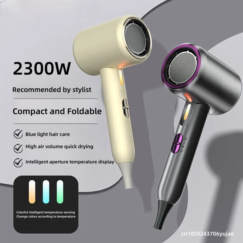 Nouveau sèche-cheveux pliant Portable 2300W haute puissance température constante Ion négatif maison