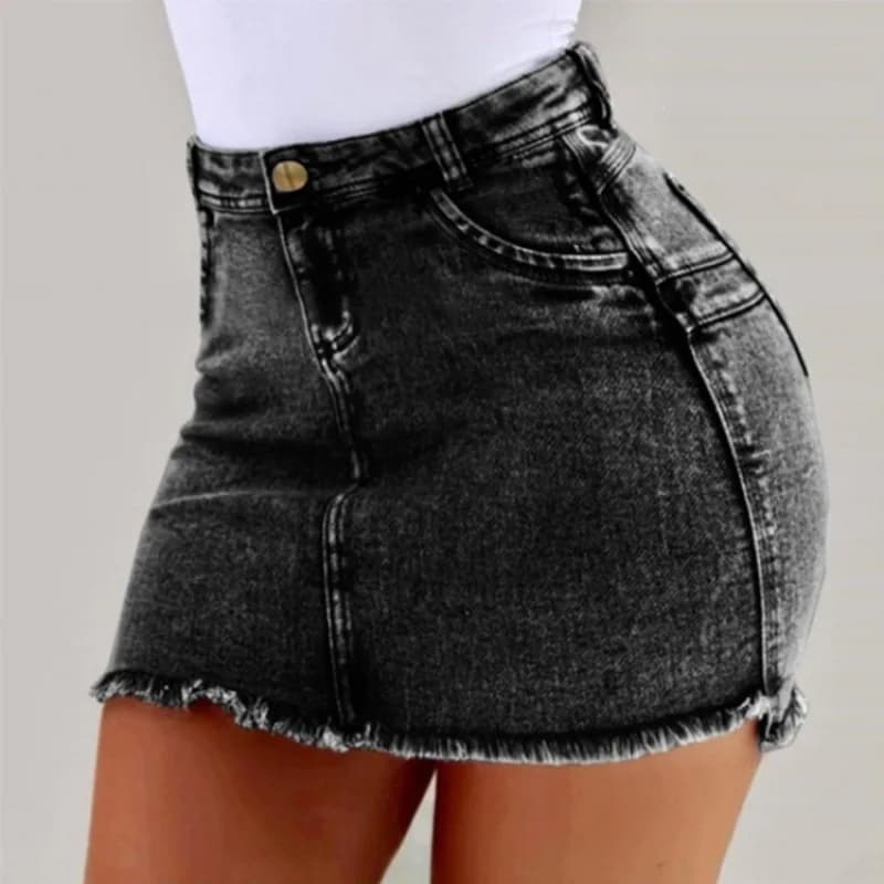 Mini-jupe en jean sexy et chic, moulante, nouvelle collection été, longueur courte, en jean de coton