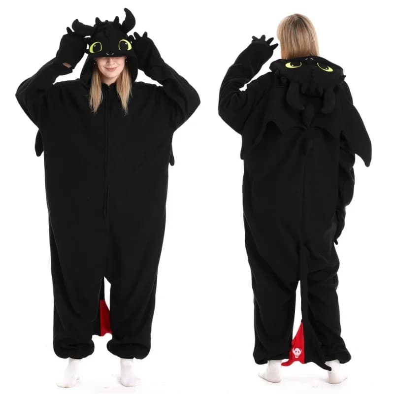 Pyjama Onesie Dragon sans dents pour adulte, combinaison Animal, comment entraîner, unisexe, vêtemen