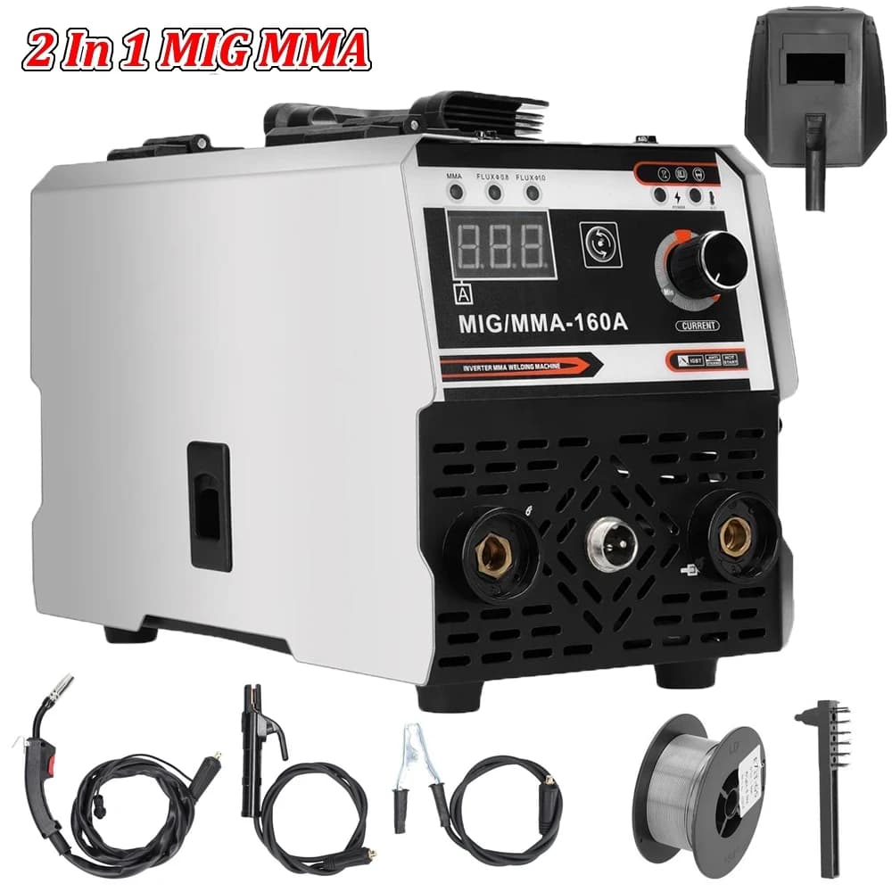 Machine à souder MIG MMA 2 en 1, soudeur à onduleur IGBT DC, alimentation automatique des fils, soud
