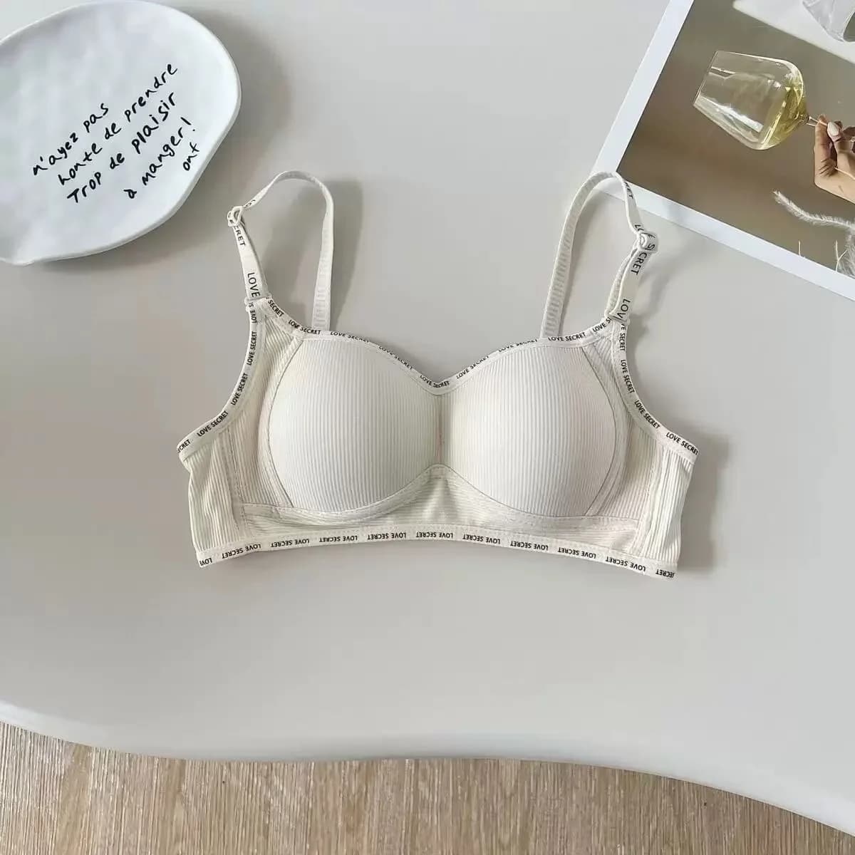 Soutien-gorge Simple pour filles, sans anneaux en acier, sous-vêtements en pur coton pour femmes, pe