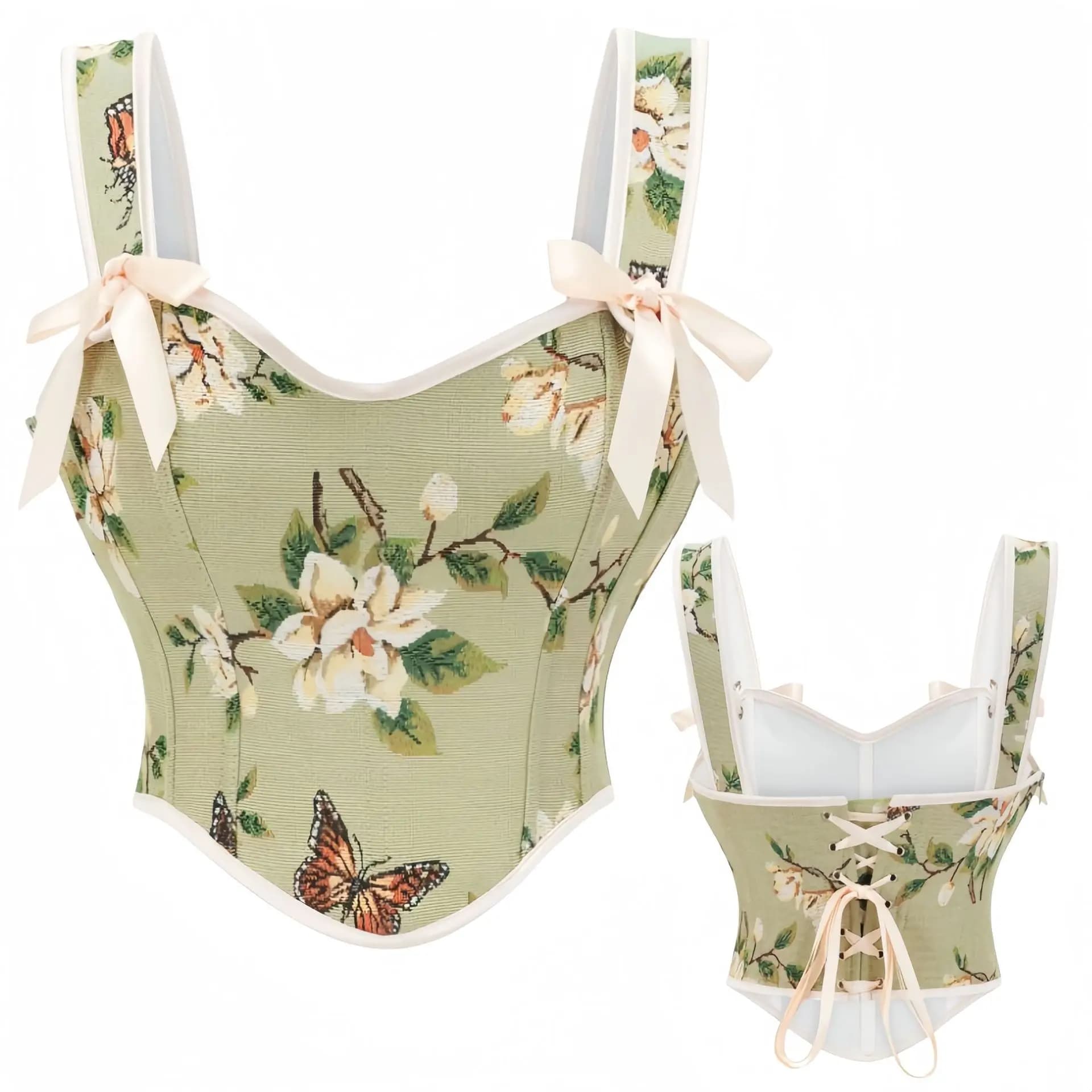 Corset Sexy sans manches pour femmes, Bustier à bretelles, Vintage, français, mode, dos nu, Lingerie