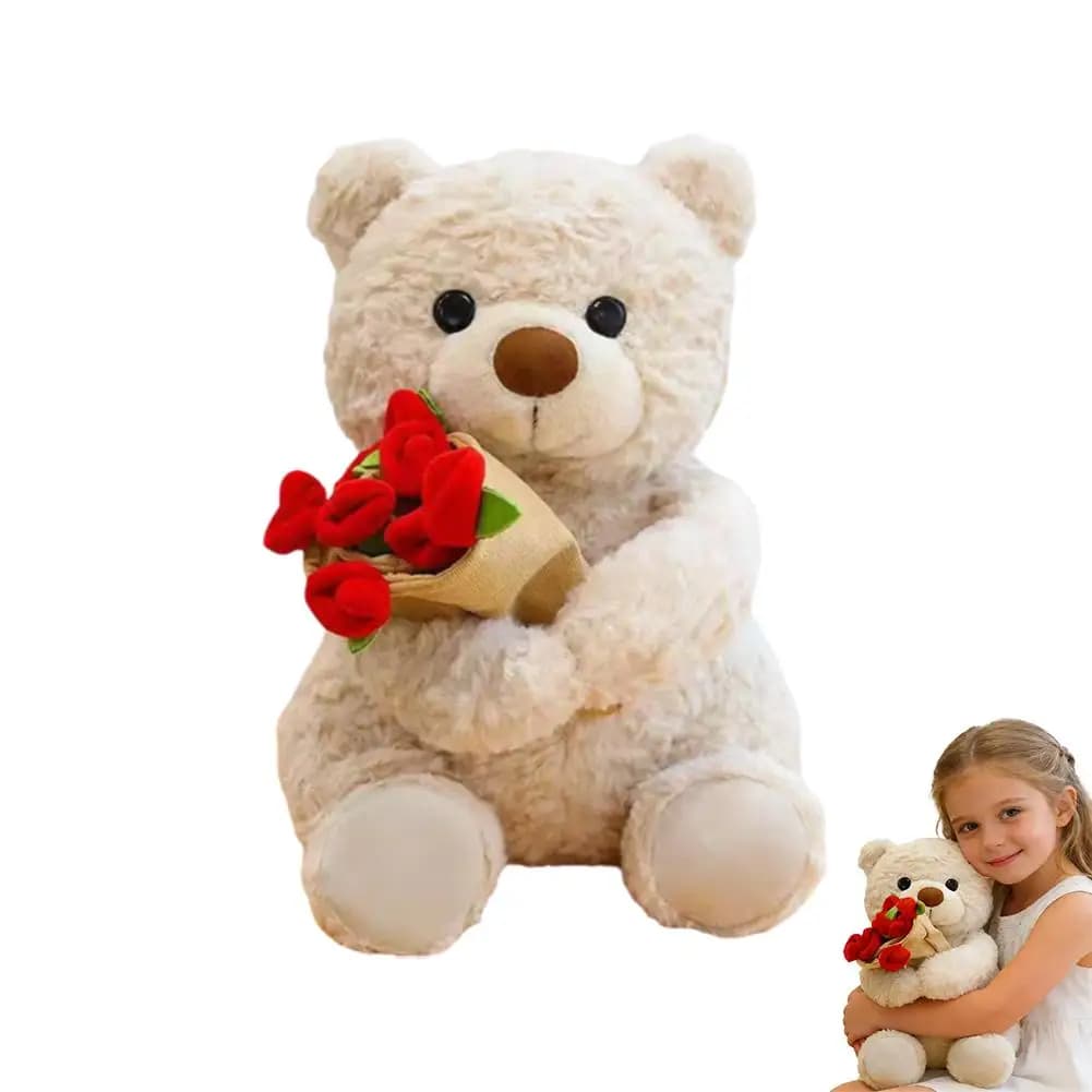 Nouvelle vente chaude Ours en peluche avec des roses Jouet en peluche Ours en peluche doux Cadeau ro